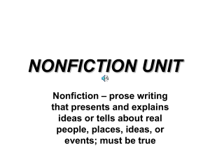 Nonfiction Unit Literary Terms