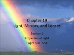 Chapter 19 Light, Mirrors, and Lenses