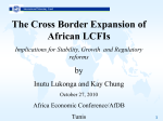 1 The Cross Border Expansion of African LCFIs Implications for