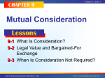 LESSON 9-1 What is Consideration?