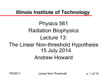Linear Non-threshold Hypothesis - Illinois Institute of Technology