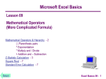 Mathematical to Excel