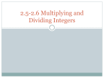1.3 Multiplying and Dividing Integers