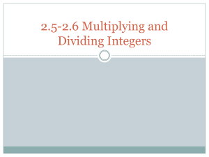 1.3 Multiplying and Dividing Integers