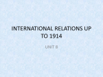 INTERNATIONAL RELATIONS UP TO 1914