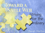 Toward a Usable Web: Striving for the Ordinary