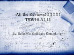 AL13 EO3 TSW10 all the reviews - Life is a journey: Mr. T finding his