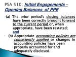 PSA 510: Initial Engagements * Opening Balances