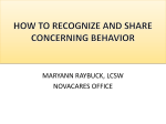 how to recognize and report behavior that concerns you