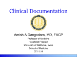 Clinical Documentation - UC Irvine`s Department of Medicine