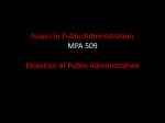 Issues in Public Administration Lecture 03 MPA 509 Khursheed Yusuf