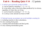 Unit 6 : Reading Quiz # 14