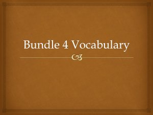 Bundle 4 Vocabulary
