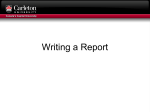 Writing a Report