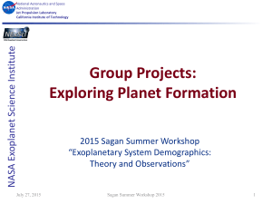 Group Projects: Exploring Planet Formation