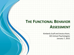 The Functional Behavior Assessment