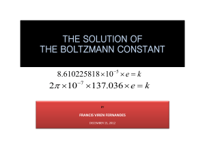 the solution of boltzmanns constant