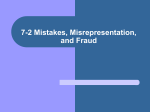 7-2 Mistakes, Misrepresentation, and Fraud