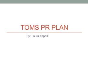 TOMS PR PLAN - WordPress.com