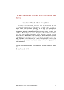 On the determinants of firms` financial surpluses and deficits