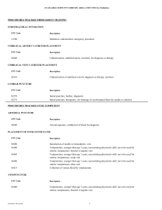 PROCEDURES TRACKED THROUGHOUT TRAINING