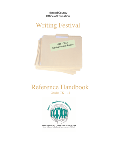 Writing Festival Ha​ndbook - Merced County Office of Education
