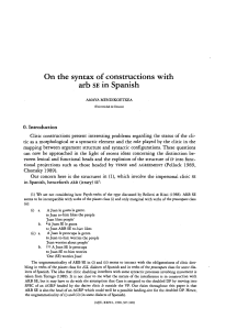 On the syntax ofconstructions with arb SE in Spanish