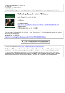 The Routledge Companion to Actors` Shakespeare John Russell