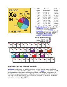 Xenon isotopes in forensic science and anthropology Radiogenic