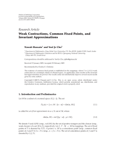 Weak Contractions, Common Fixed Points, and Invariant