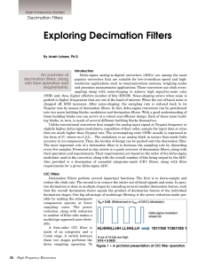 Exploring Decimation Filters