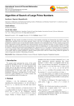 Algorithm of Search of Large Prime Numbers