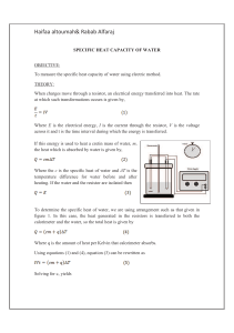 SPECIFIC HEAT CAPACITY OF WATER