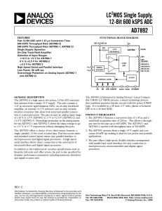 AD7892 LC MOS Single Supply, 12