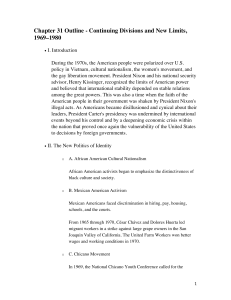 Chapter 31 Outline - Continuing Divisions and New Limits, 1969–1980