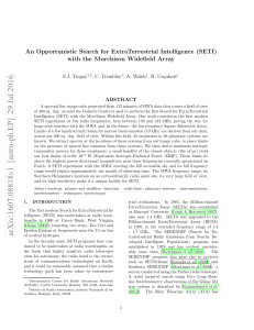 An Opportunistic Search for ExtraTerrestrial Intelligence (SETI) with
