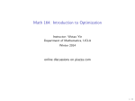 Math 164: Introduction to Optimization