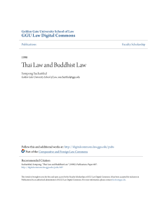 Thai Law and Buddhist Law - GGU Law Digital Commons
