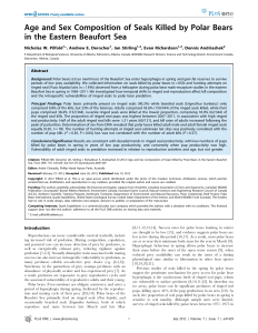Age and Sex Composition of Seals Killed by Polar Bears in the