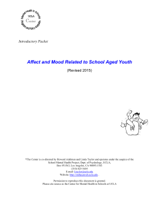 Affect and Mood Related to School Aged Youth