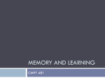 MEMORY AND LEARNING