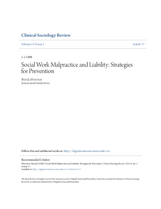 Social Work Malpractice and Liability: Strategies for Prevention