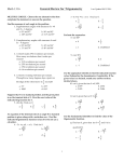 Math 1316 General Review for Trigonometry