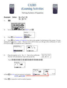 Solving Systems of Equations