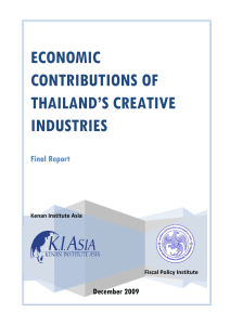 Economic Contributions of Thailand`s Creative Industries