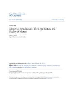 Money as Simulacrum: The Legal Nature and