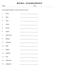 Nutrition – Scrambled Words II