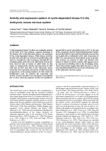 Activity and expression pattern of cyclin-dependent