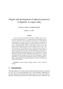 Origins and development of adjectival passives in Spanish: A corpus