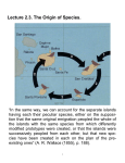 Lecture 2.3. The Origin of Species.